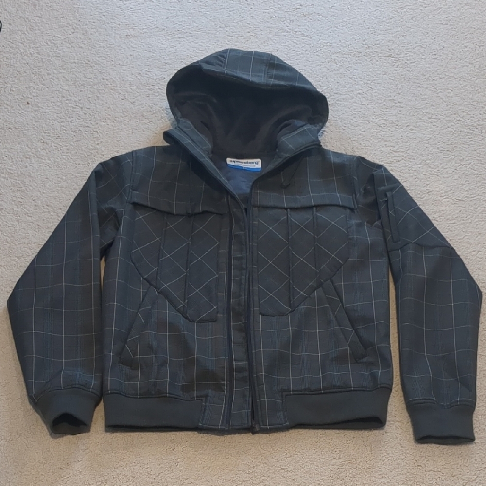 Supremebeing Black and Gray Checkered Ski Jacket